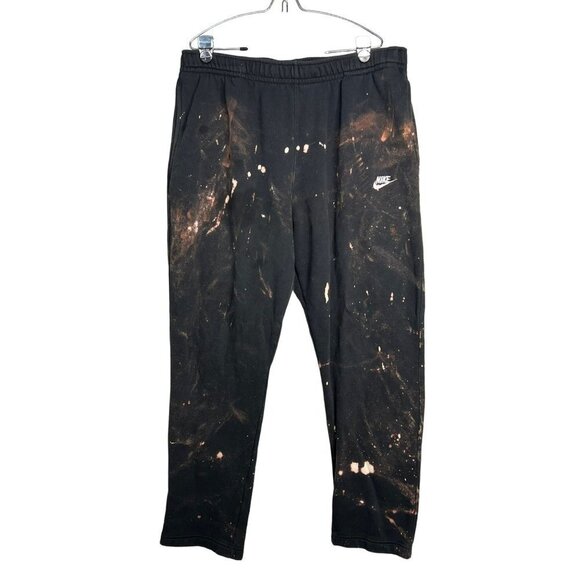 Nike Club Fleece Pants Black Bleach Dyed Men's Size XXL - Picture 1 of 10